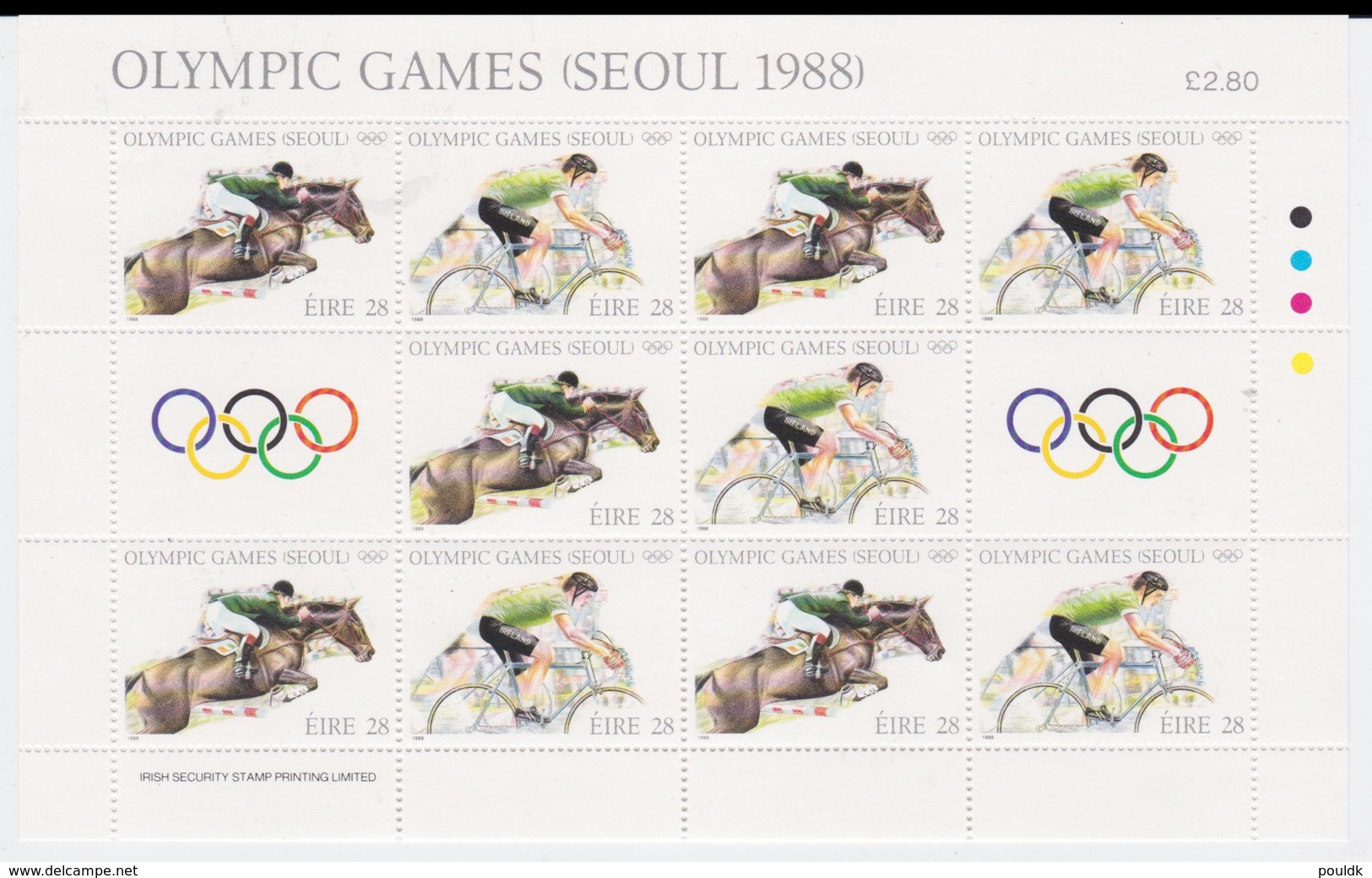Ireland 1988 Seoul Olympic Games Souvenir Sheet MNH/** (LAR-H53) - Verano 1988: Seúl