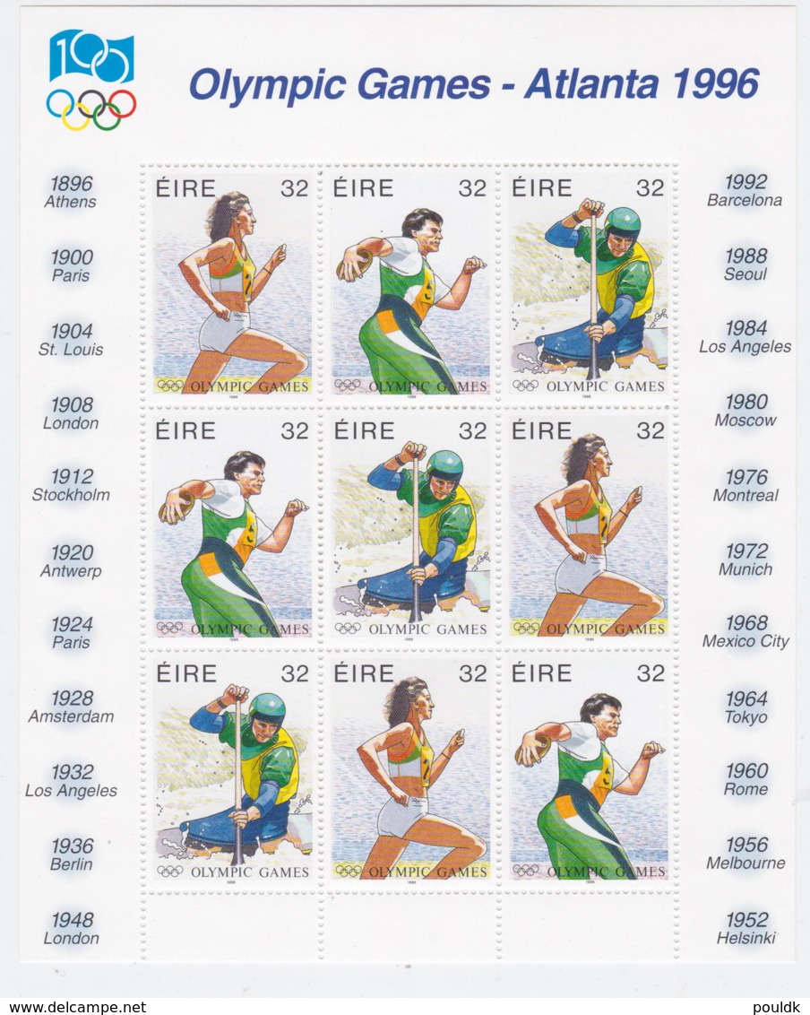 Ireland 1996 Atlanta Olympic Games Souvenir Sheet MNH/** (LAR-H53) - Verano 1996: Atlanta