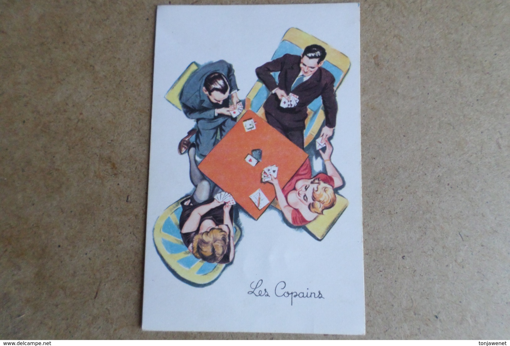 HUMOUR - Les Copains - Partie De Cartes, Pin-up, Jolie Fille, Photochrom 398  ( Illustrateur, Humour ) - Humour