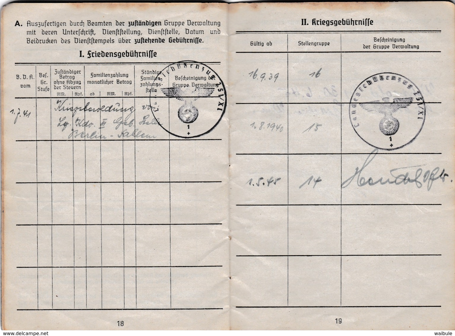 Soldbuch Luftwaffe passeport personalausweis de HS (Saint Vith Amel) 1945 ww2 armée de l'air aviation