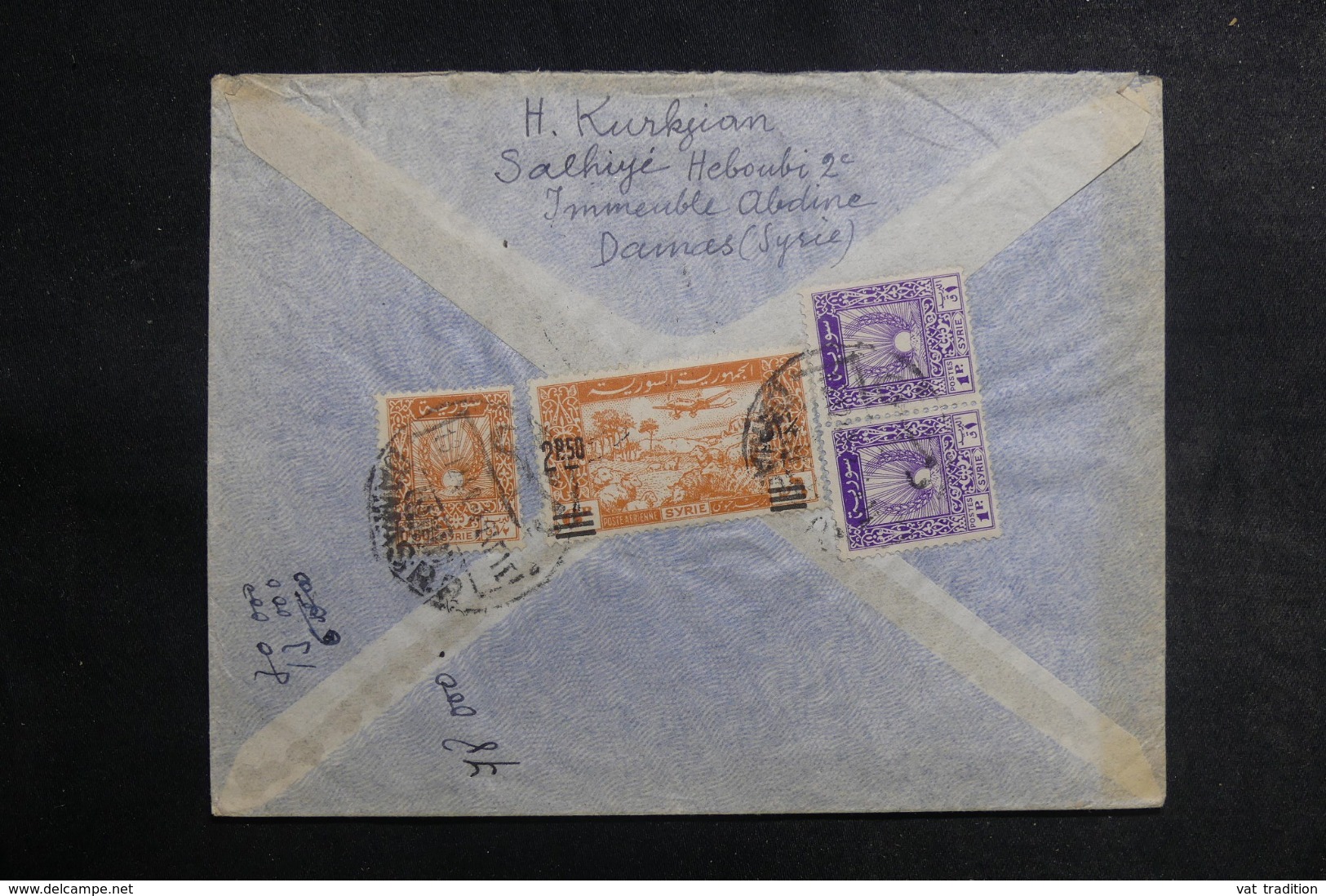 SYRIE - Enveloppe De Damas Pour La France En 1949, Affranchissement Recto Et Verso Plaisant - L 41947 - Syrie