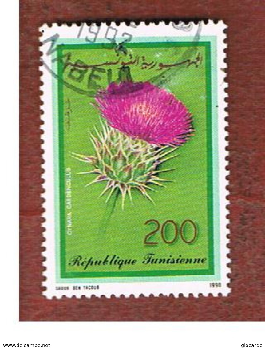 TUNISIA - SG 1202  -    1990 FLORA: CARDY   - USED ° - Tunisia (1956-...)