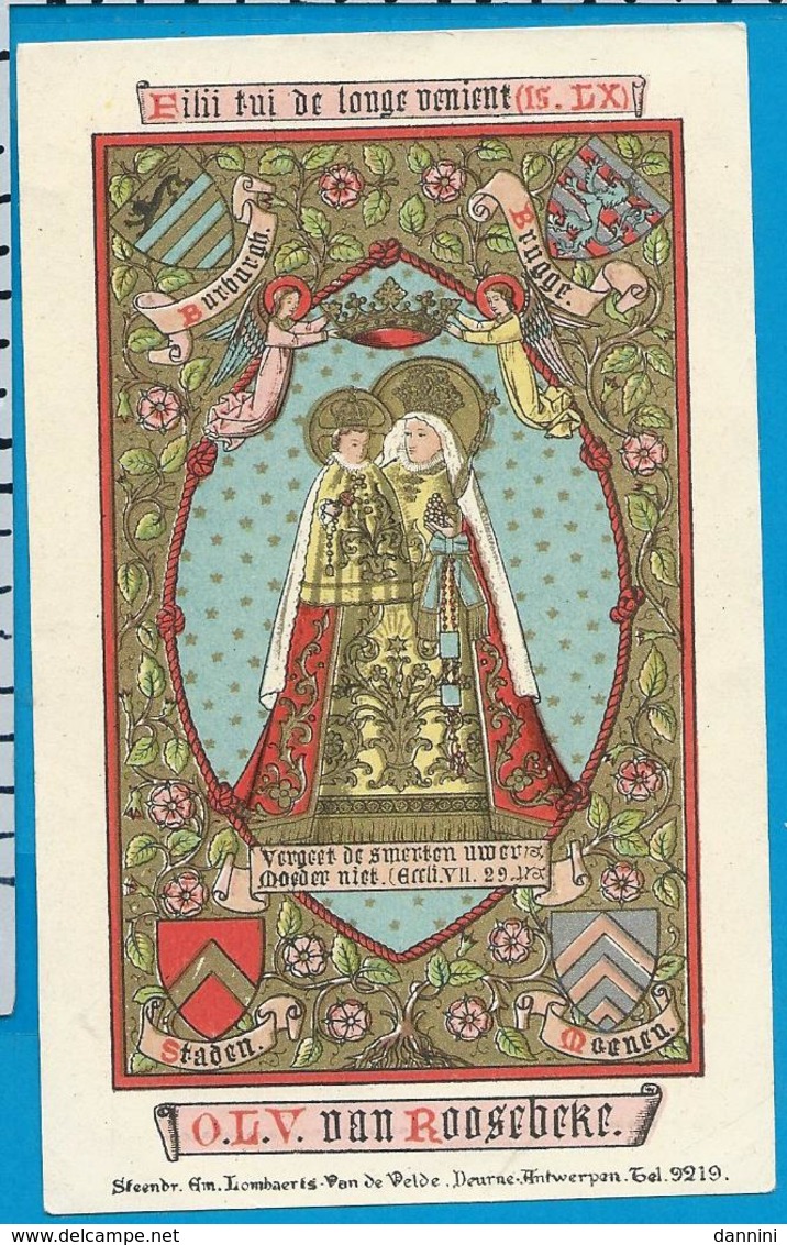 Holycard    Lombaerts    O.L.V. Van  Roosebeke - Images Religieuses