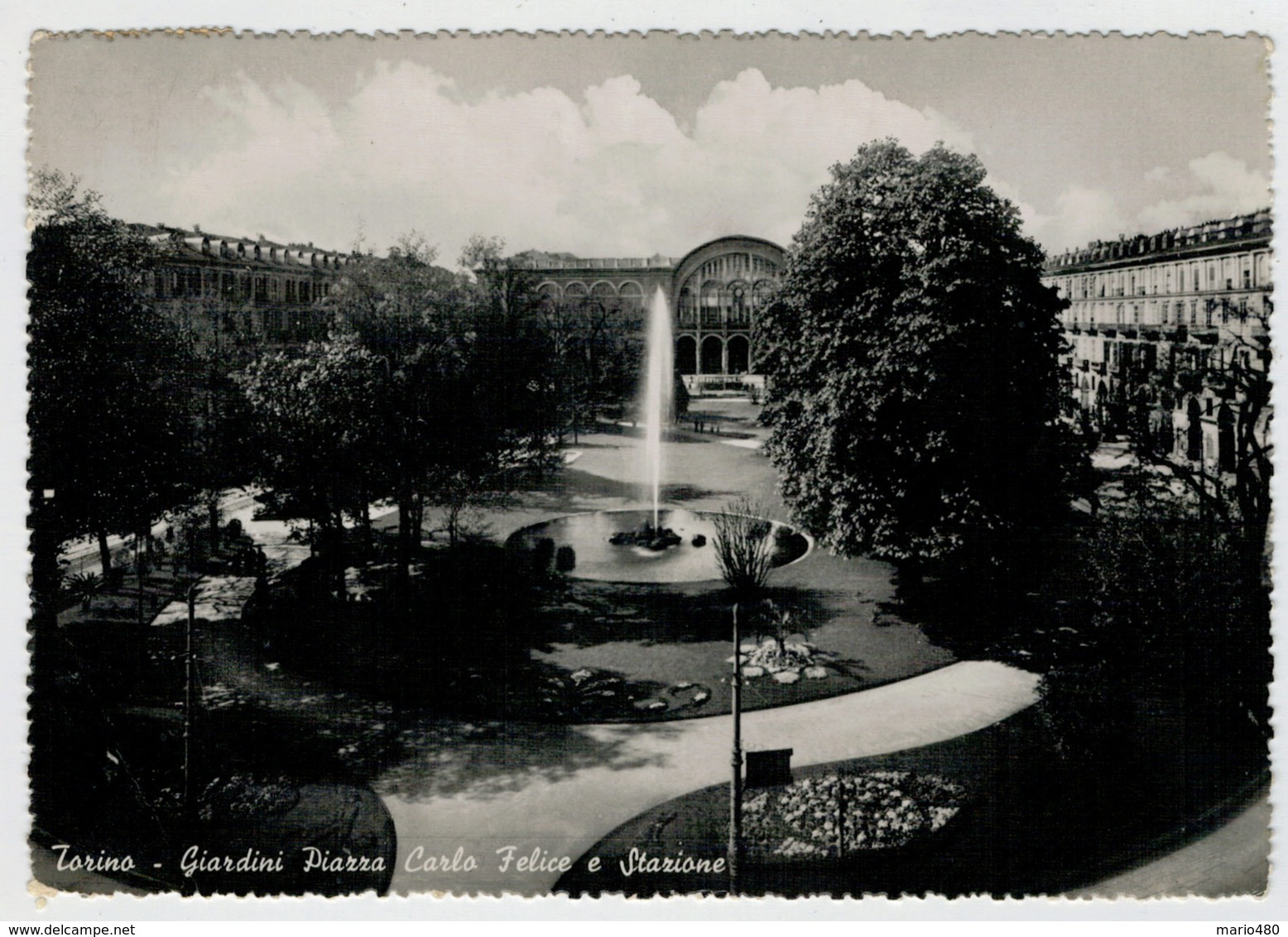 TORINO   GIARDINI  PIAZZA  CARLO  FELICE  E  STAZIONE         (VIAGGIATA) - Stazione Porta Nuova