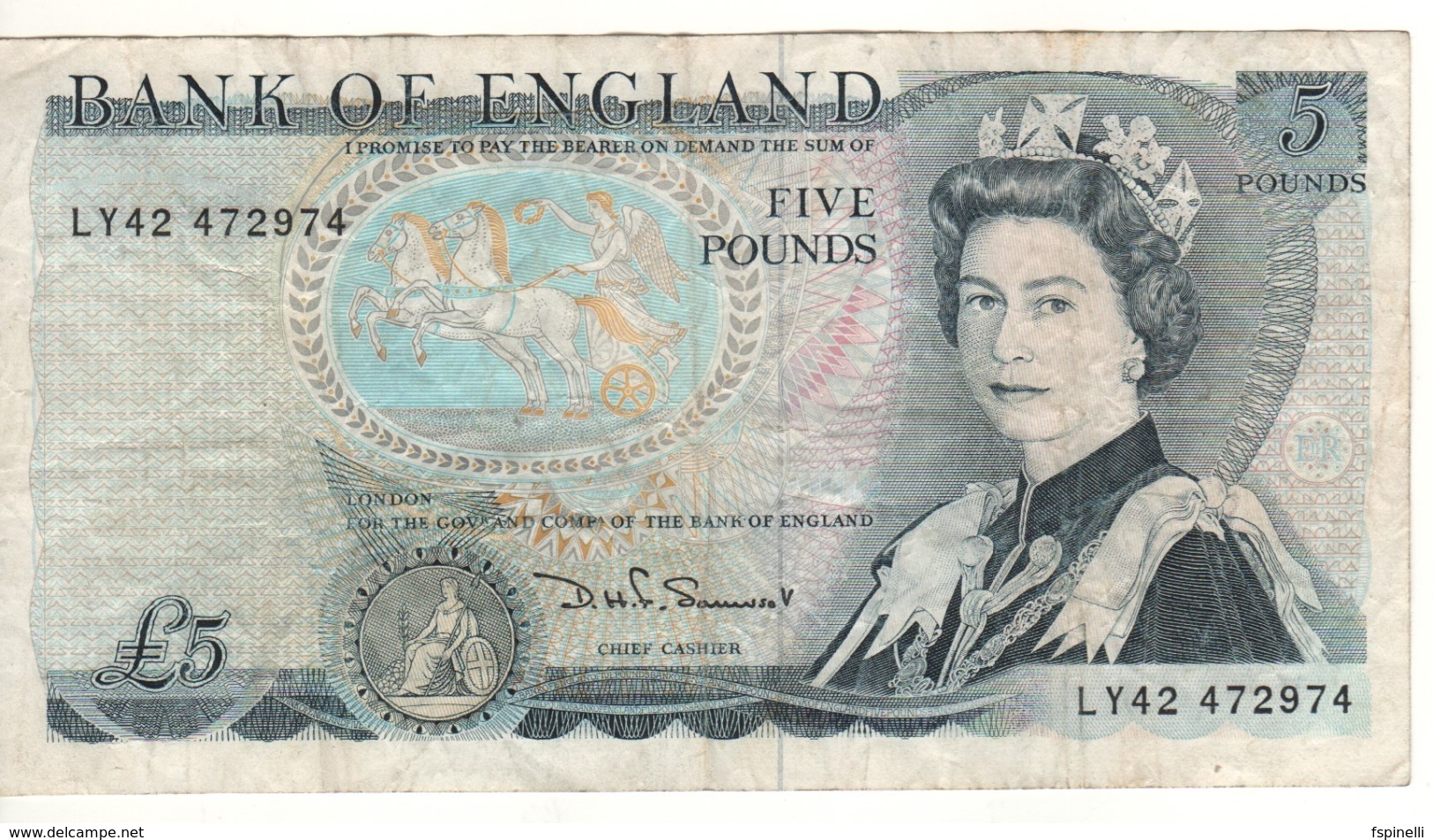 ENGLAND.   5 Pounds   P378  (sign.  Somerset ) - 5 Pounds