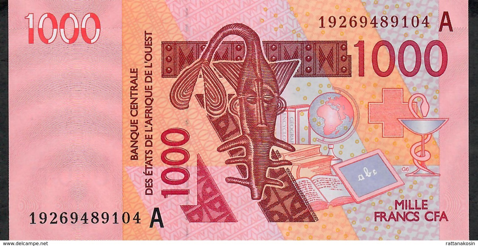 W.A.S. IVORY COST  P115As 1000 FRANCS (20)19 2019 UNC. - Stati Dell'Africa Occidentale