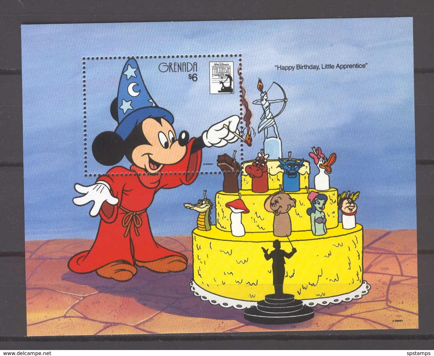 Disney Grenada 1991 Fantasia - Happy Birthday MS MNH - Disney