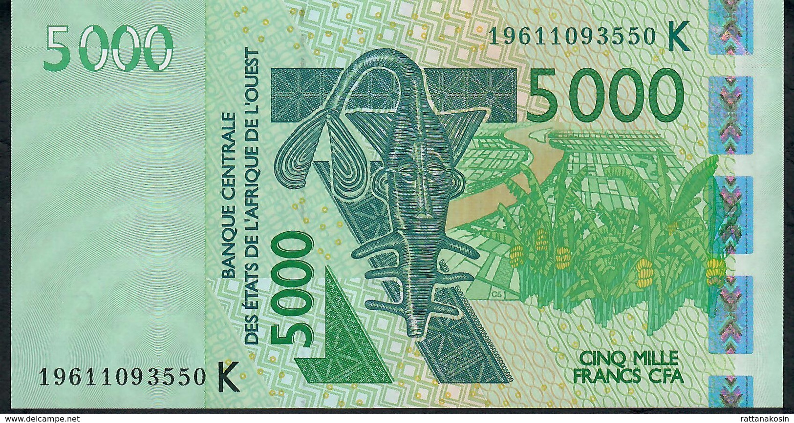 W.A.S. P717Ks 5000 FRANCS (20)19  Date = 2019    AUNC. - Stati Dell'Africa Occidentale