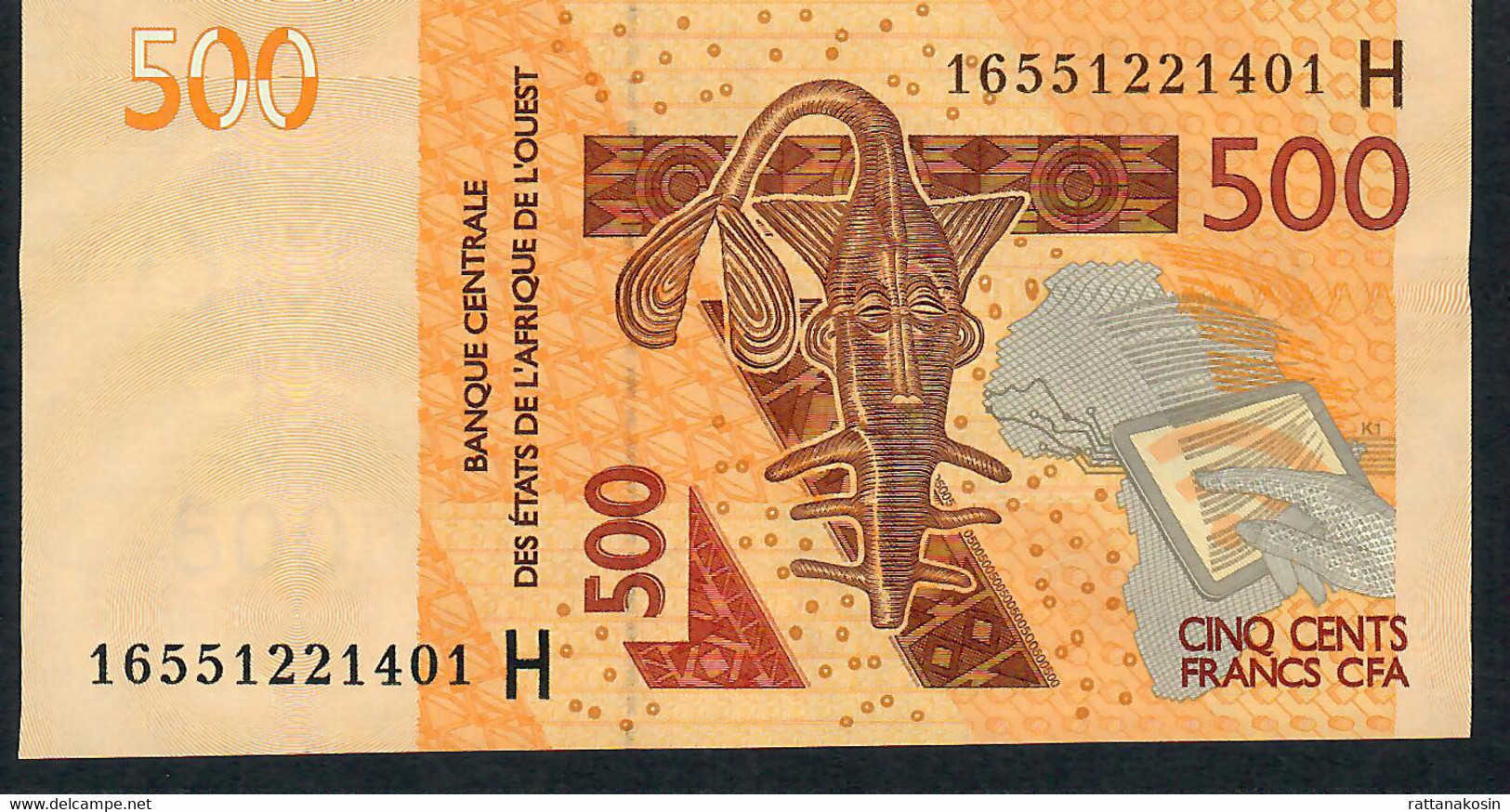 W.A.S. LETTER H NIGER P614H 500 FRANCS (20)16 DATED 2016 UNC. - Niger