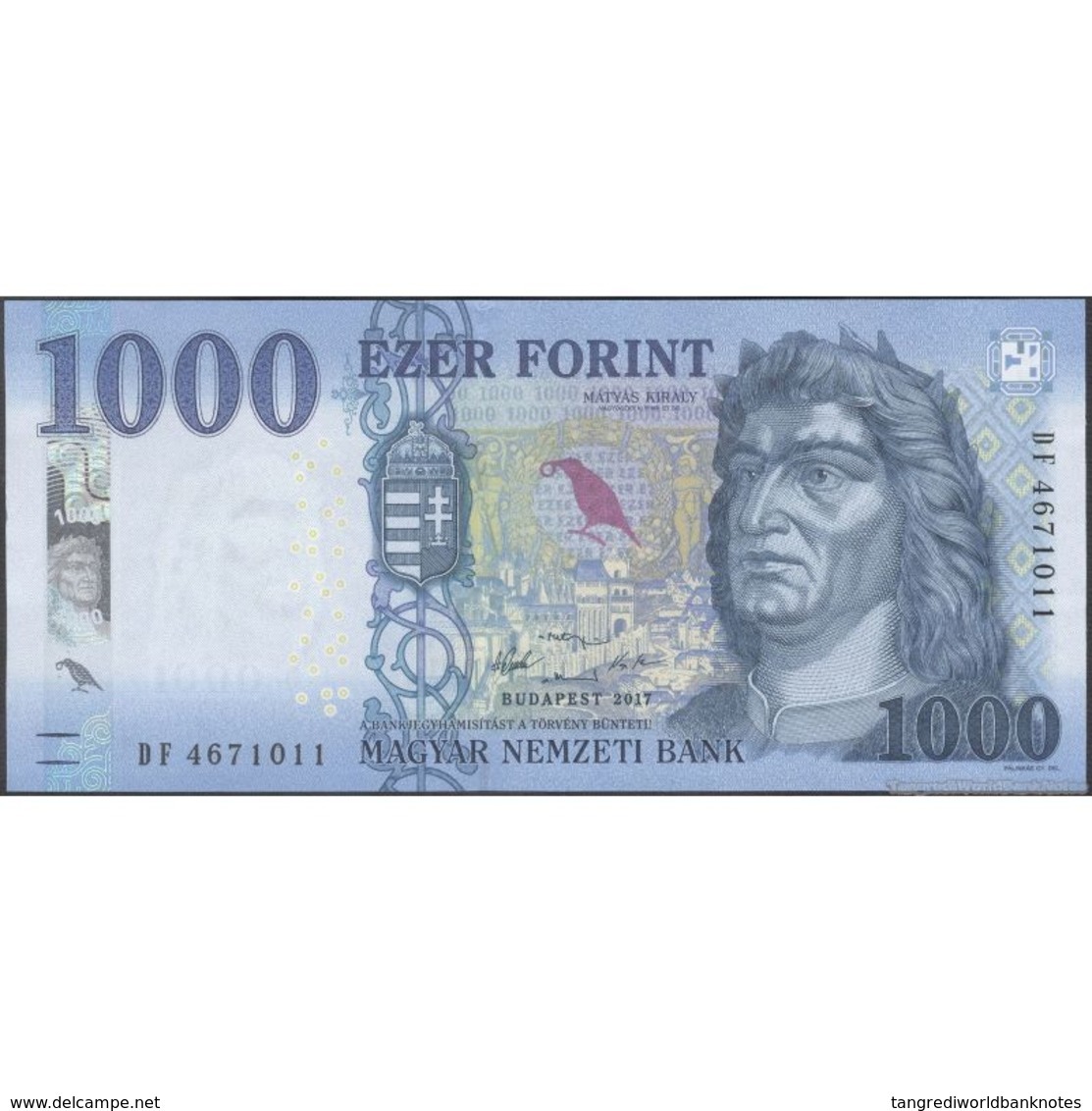 TWN - HUNGARY NEW - 1000 1.000 Forint 2017 (2018) Prefix DF UNC - Hongrie