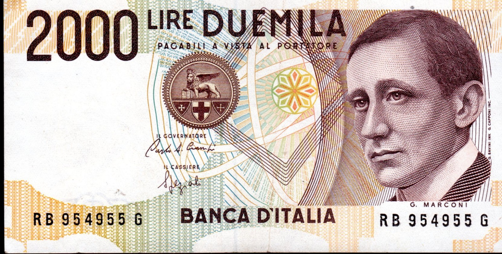 ITALIA  ITALY  2000 Lire 1990  -  GUGLIELMO MARCONI - 2000 Liras