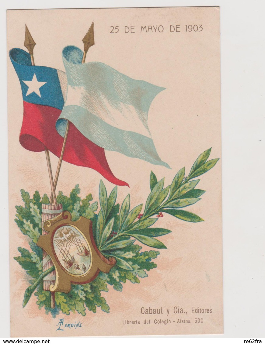25 Mayo 1903, Bandiere Unite Di Argentina E Chile, Illustrata Da A. Lemoine - F.p. - - Argentina