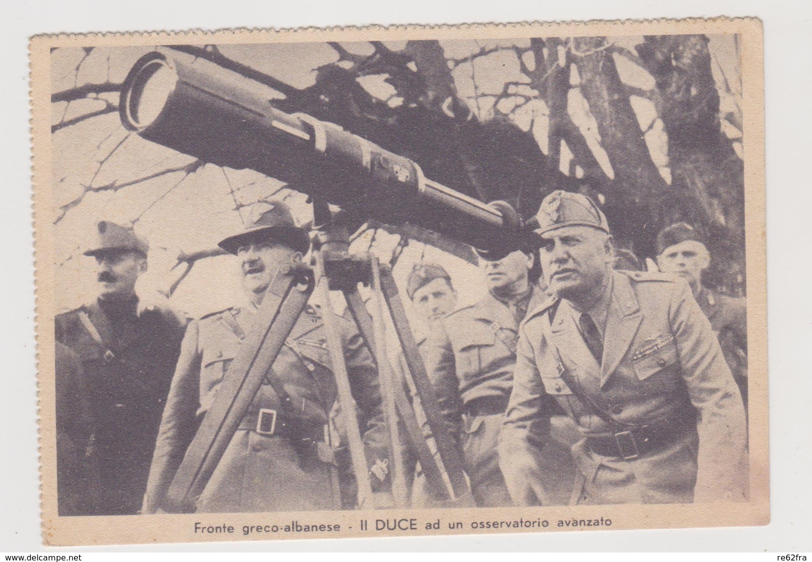 Fronte Greco-Albanese, Il Duce Mussolini Ad Un Osservatorio Avanzato   - F.G. - Anni '1940 - Guerra 1939-45