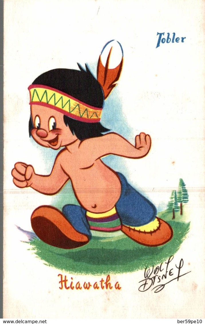 CARTE POSTALE PUBLICITAIRE CHOCOLATS TOBLER WALT-DISNEY  HIAWATHA - Autres & Non Classés