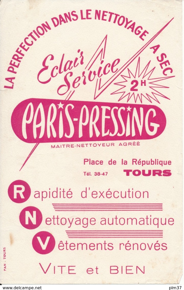 TOURS, 37 - BUVARD - Paris Pressing - Textile & Vestimentaire