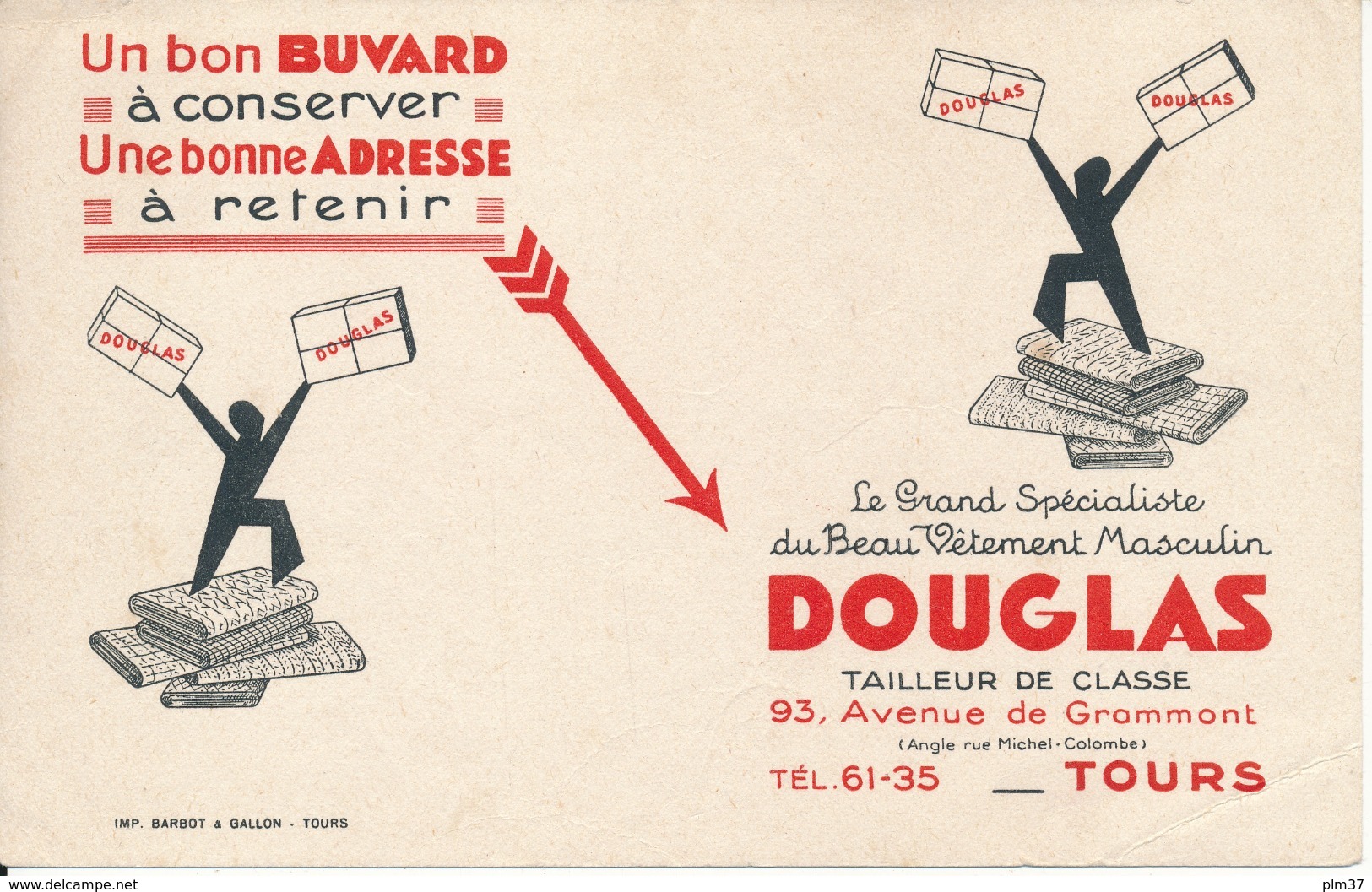 TOURS, 37 - BUVARD - Vètements DOUGLAS - Textile & Clothing