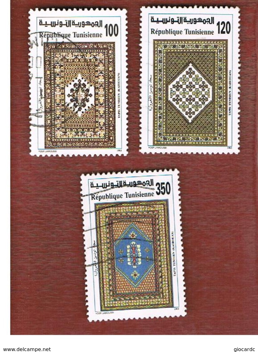 TUNISIA - SG 1255.1258  -    1993  KAIROUAN CARPETS  - USED ° - Tunisia (1956-...)