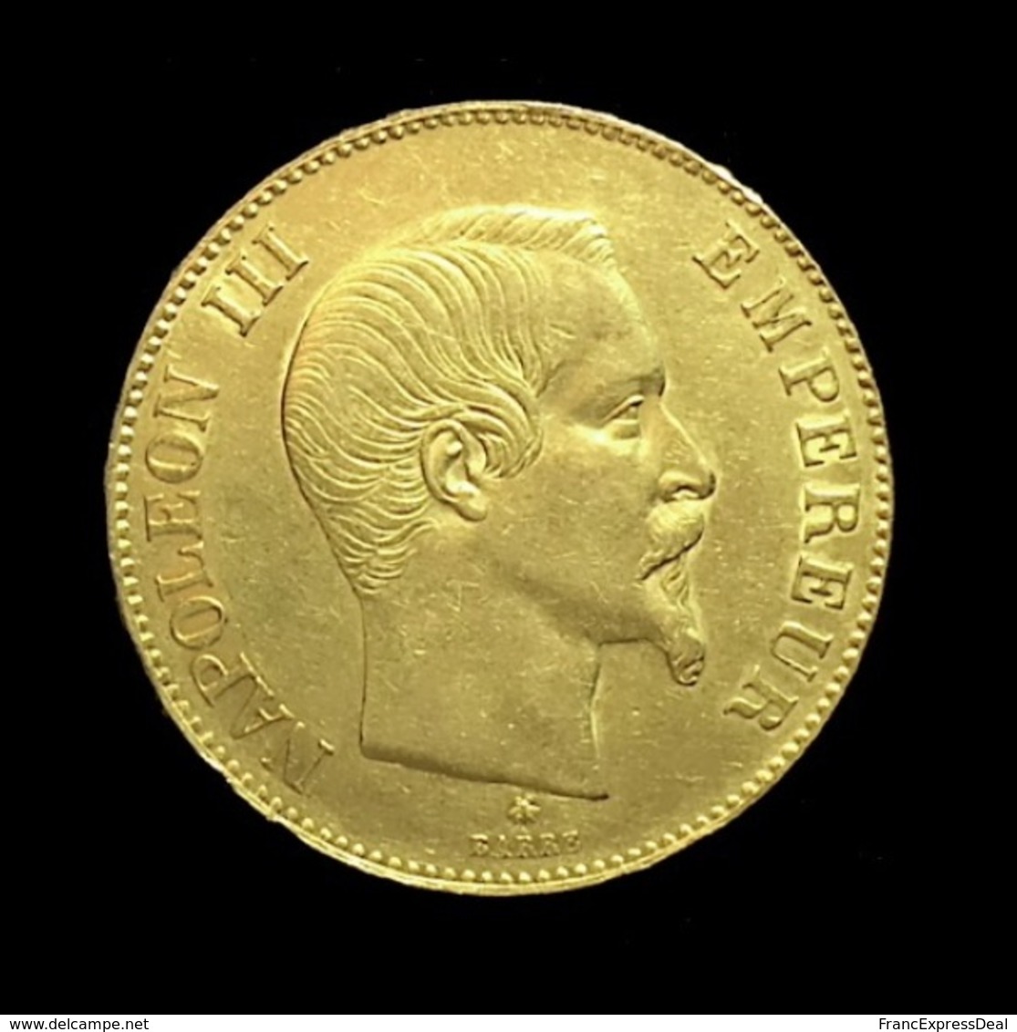 COPIE - 1 Pièce Plaquée OR Sous Capsule ! ( GOLD Plated Coin ) - France - 100 Francs Napoléon III Tête Nue 1859 BB - Otros & Sin Clasificación