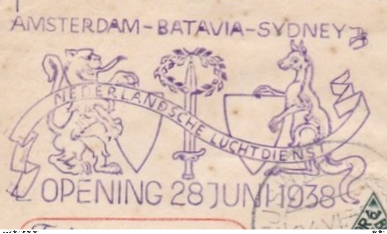 1938 - Raid Aéropostal Amsterdam, Hollande-Batavia, Djakarta, Indonésie - Sydney, Australie ET RETOUR !!! - Luftpost