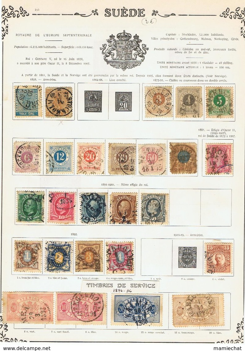 SUEDE-TIMBRES ANCIENS- - Collections