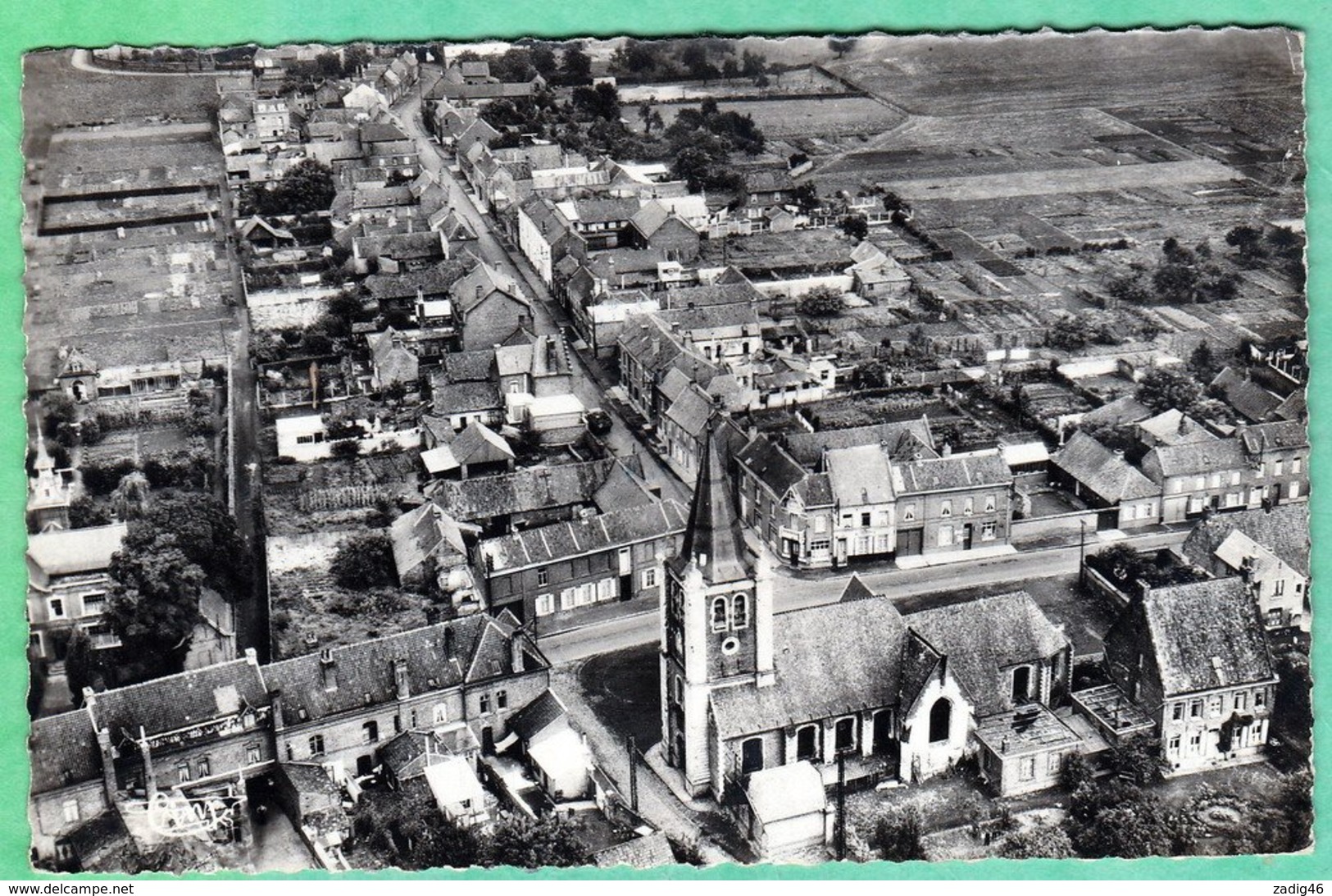 ALLENNES - VUE AERIENNE - EGLISE ST NICOLAS - CPSM PETIT FORMAT - Autres & Non Classés