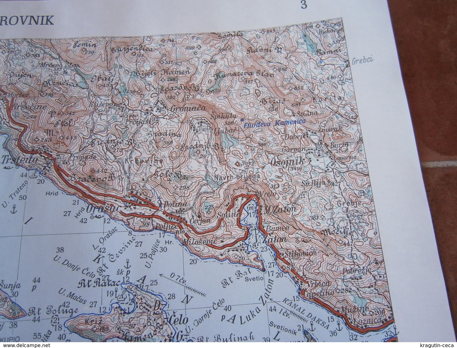 1956 DUBROVNIK CROATIA ADRIATIC SEA JNA YUGOSLAVIA ARMY MAP MILITARY CHART PLAN Lopud šipan KOLOČEP OSIJNIK orašac
