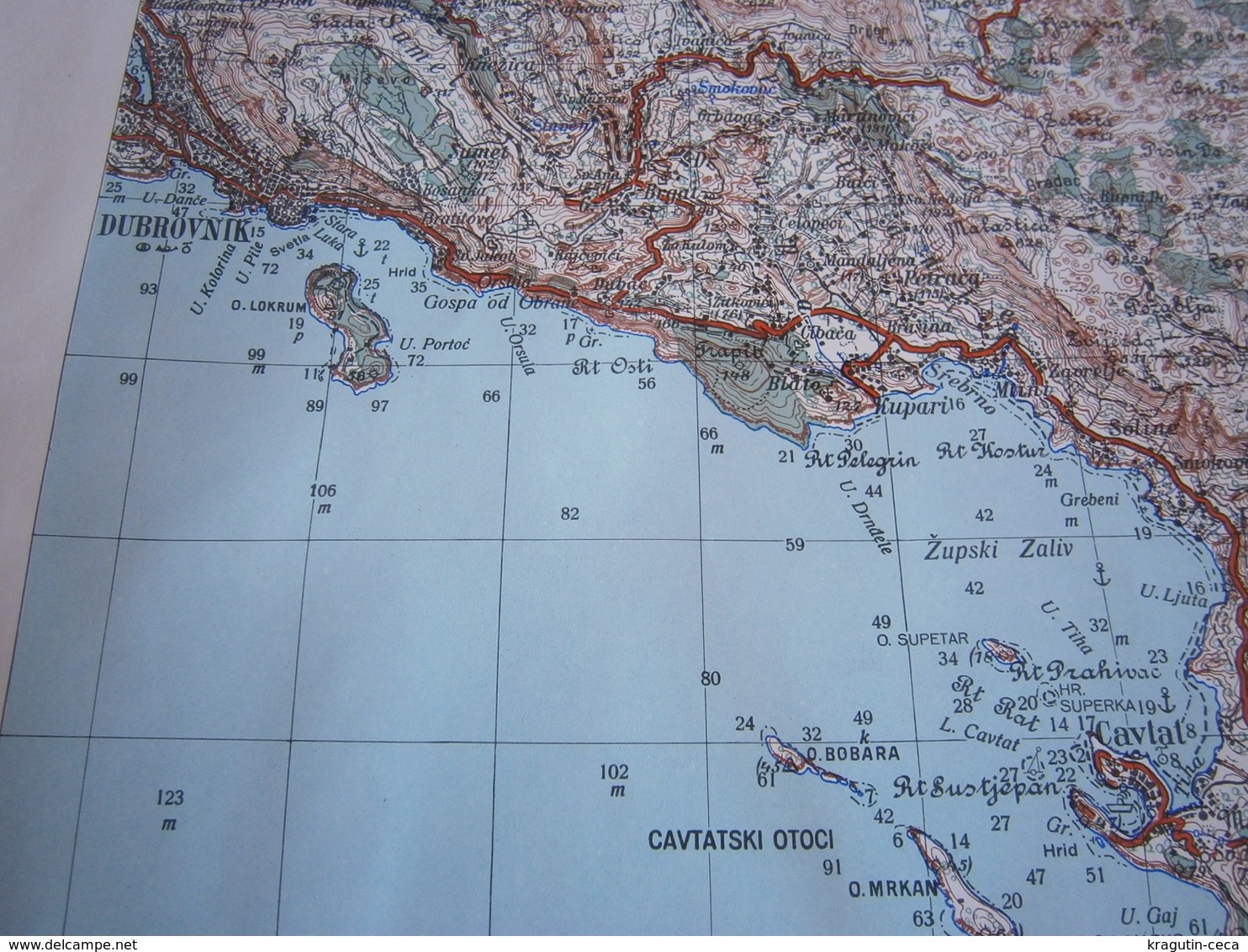 1953 DUBROVNIK CROATIA ADRIATIC SEA JNA YUGOSLAVIA ARMY MAP MILITARY CHART PLAN GOMILJANI PRIDVORCI MOSTAĆI ZASAD MIONIĆ