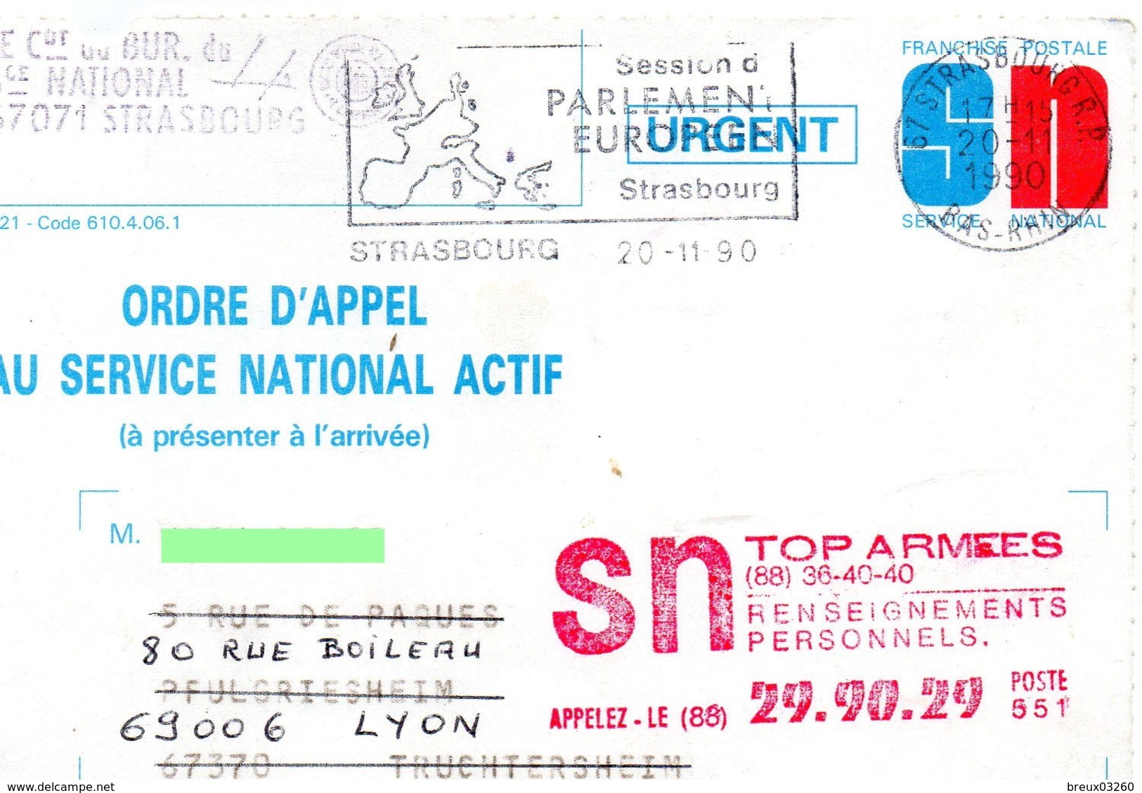 CP-  " Ordre D'Appel ,au Service National Actif "- - Lettres & Documents