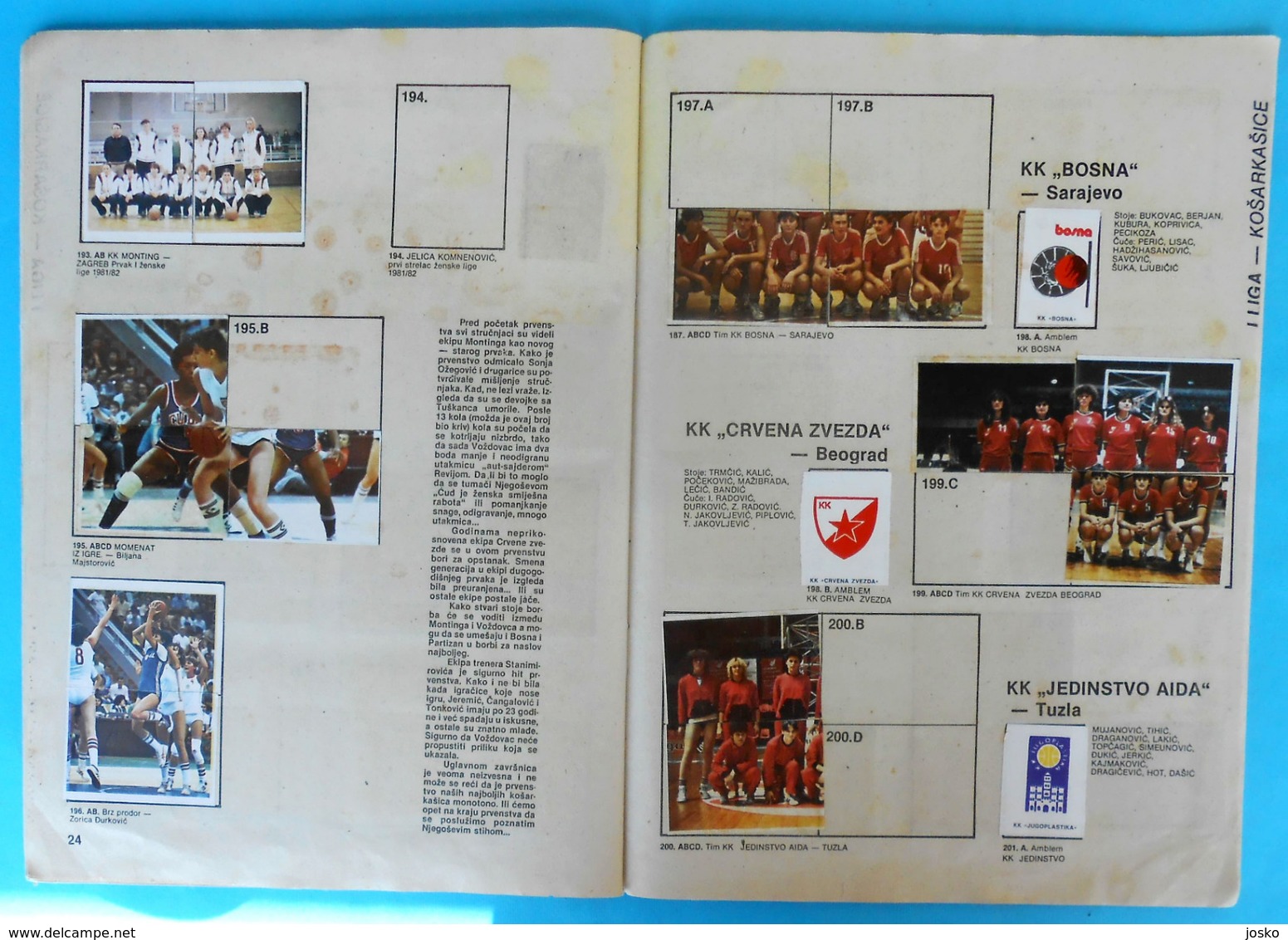 KOSARKASI I KOSARKASKI TIMOVI JUGOSLAVIJE 82-83 - Yugoslavia basketball album * basket-ball Olimpija Ljubljana Slovenia