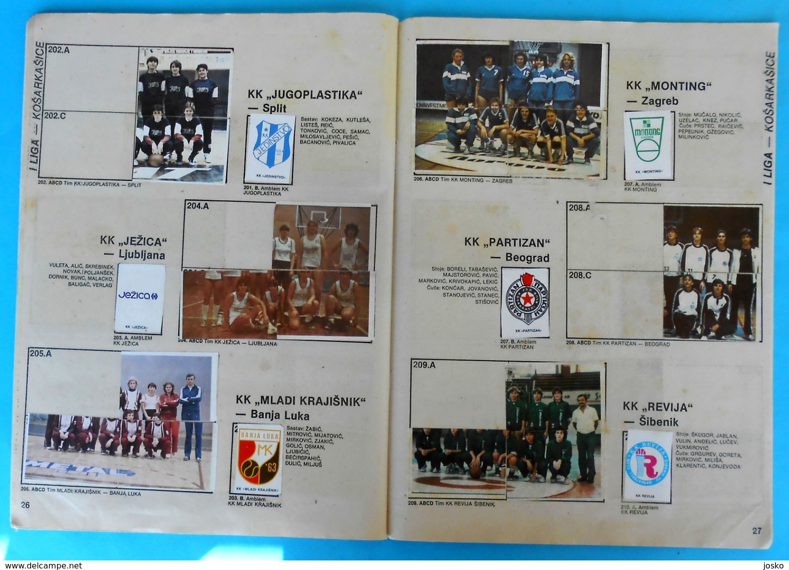 KOSARKASI I KOSARKASKI TIMOVI JUGOSLAVIJE 82-83 - Yugoslavia basketball album * basket-ball Olimpija Ljubljana Slovenia