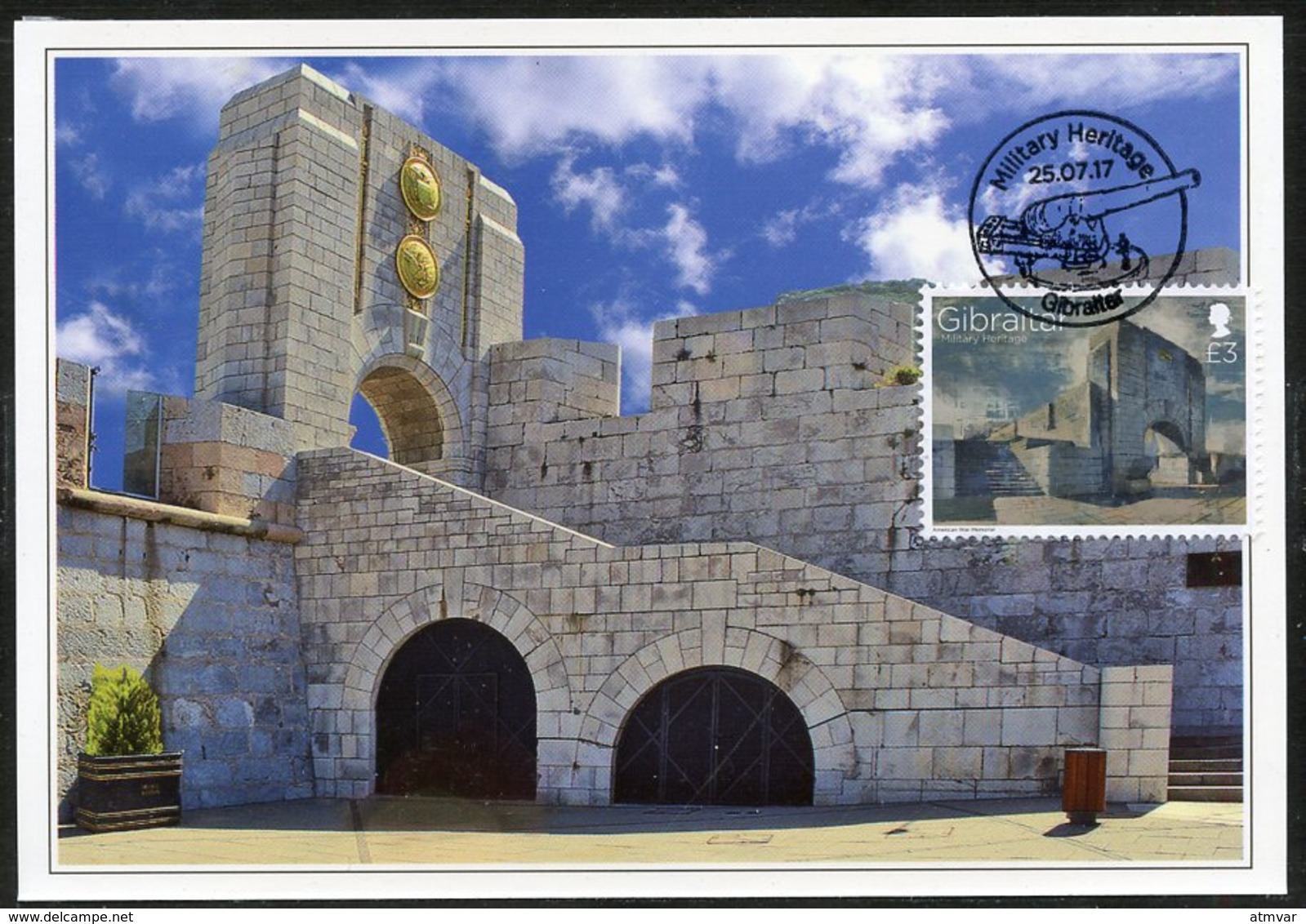 GIBRALTAR (2017). Carte Maximum Card - American War Memorial, World War I - Military Heritage - Gibraltar