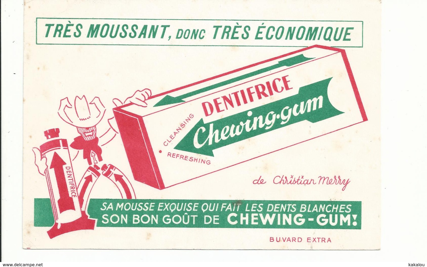 BUVARD .publicité DENTIFRICE CHEWING GUM - Parfums & Beauté