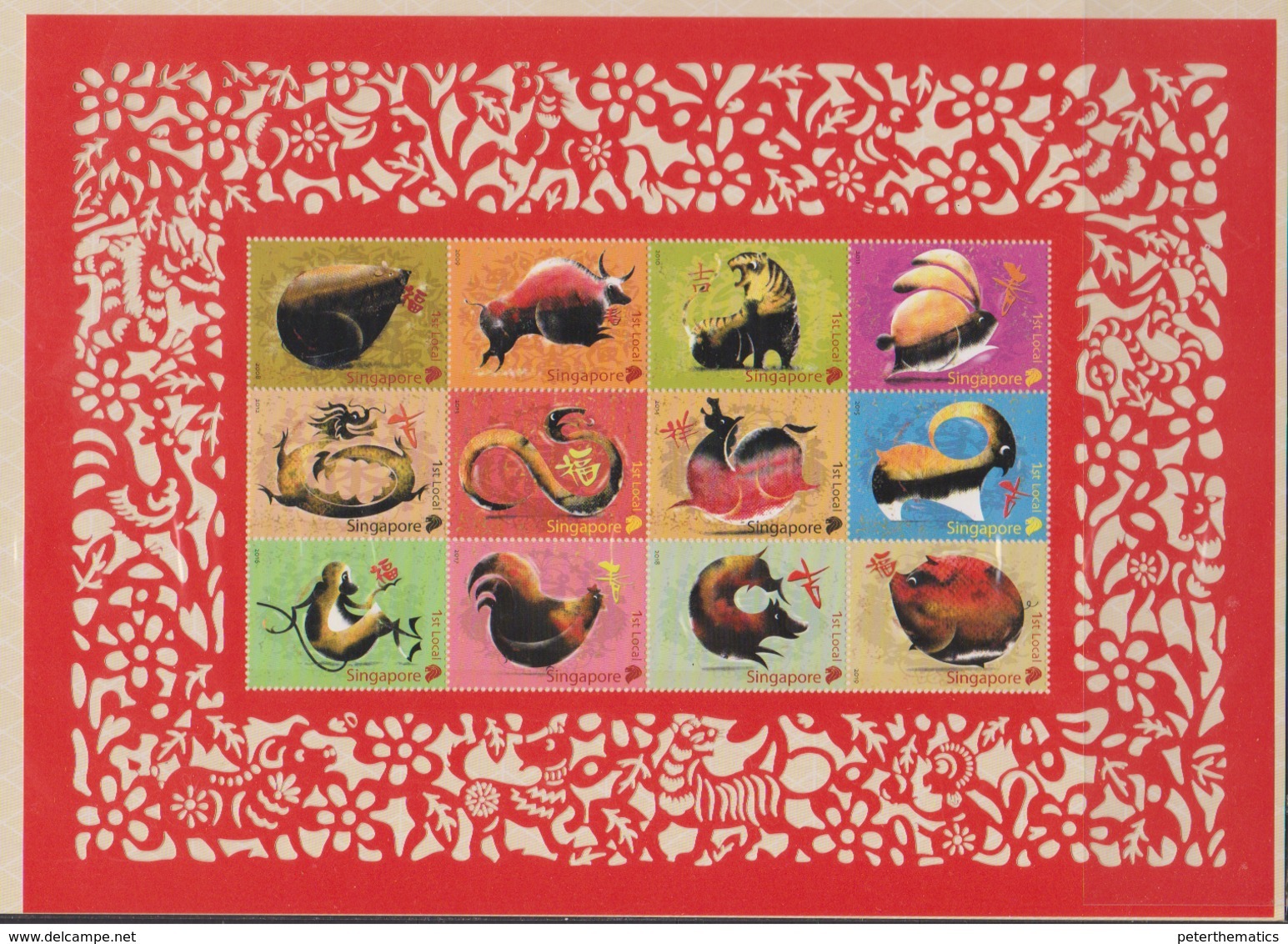 SINGAPORE, 2019, MNH, CHINESE NEW YEAR,  DOGS, MONKEYS, TIGERS, SNAKES,  LIMITED EDITION SHEETLET - Anno Nuovo Cinese