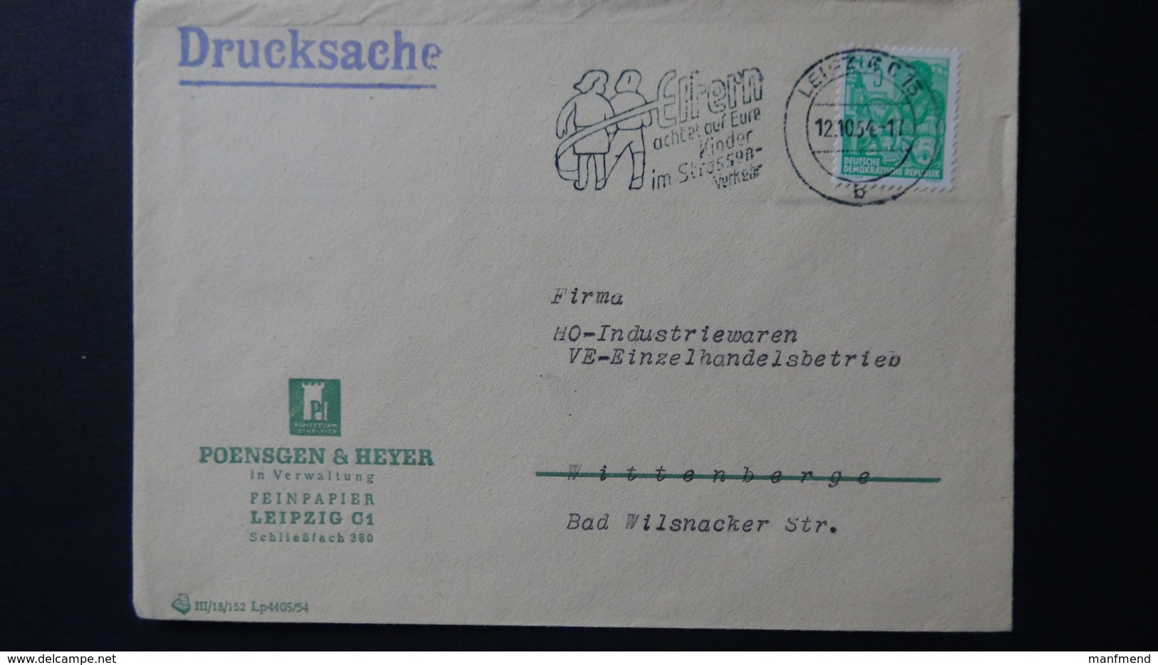 Germany - DDR - 1953 - Mi:DD 363XI, Sn:DD 156, Yt:DD 118 On Envelope - SST - Look Scan - Briefe U. Dokumente