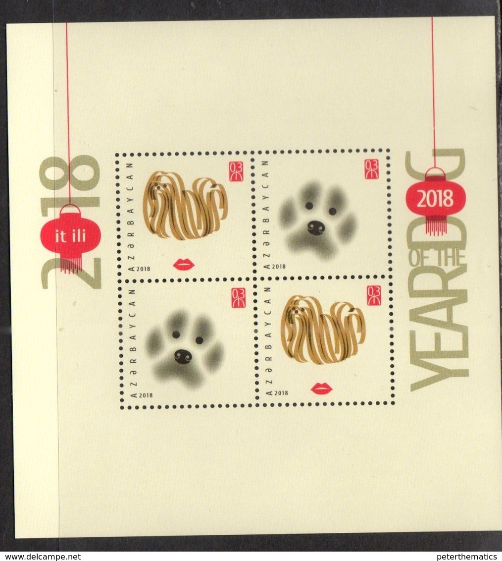 AZERBAIJAN, 2018, MNH, CHINESE NEW YEAR, YEAR OF THE DOG, SHEETLET - Chinese New Year