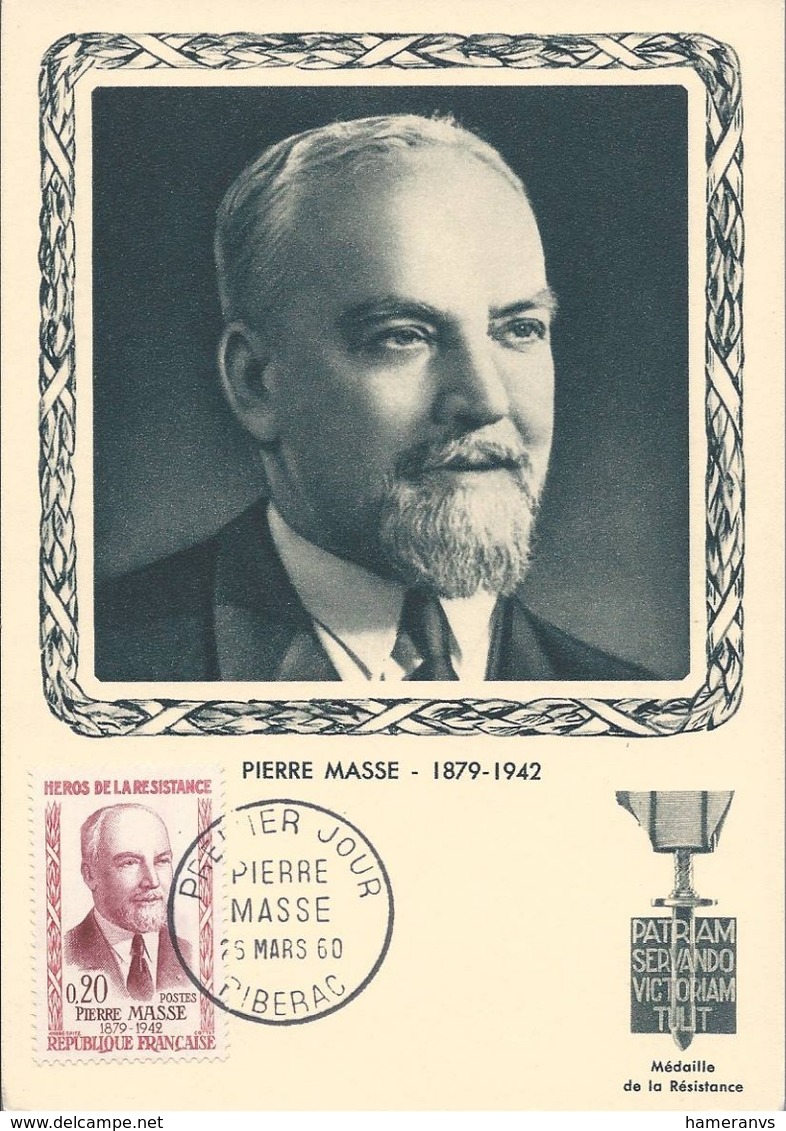 Maximum 1 Giorno - Francia - Eroi Della Resistenza - Pierre Masse - H5585 - 1960-1969