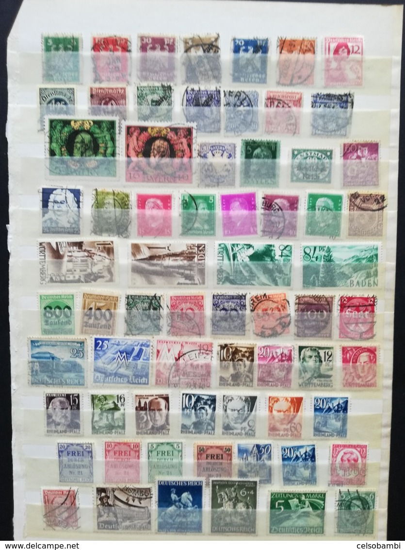GERMAN EMPIRE: 135 STAMPS WITH BAYERN AND FRENCH OCCUPATION AREAS - Gebraucht