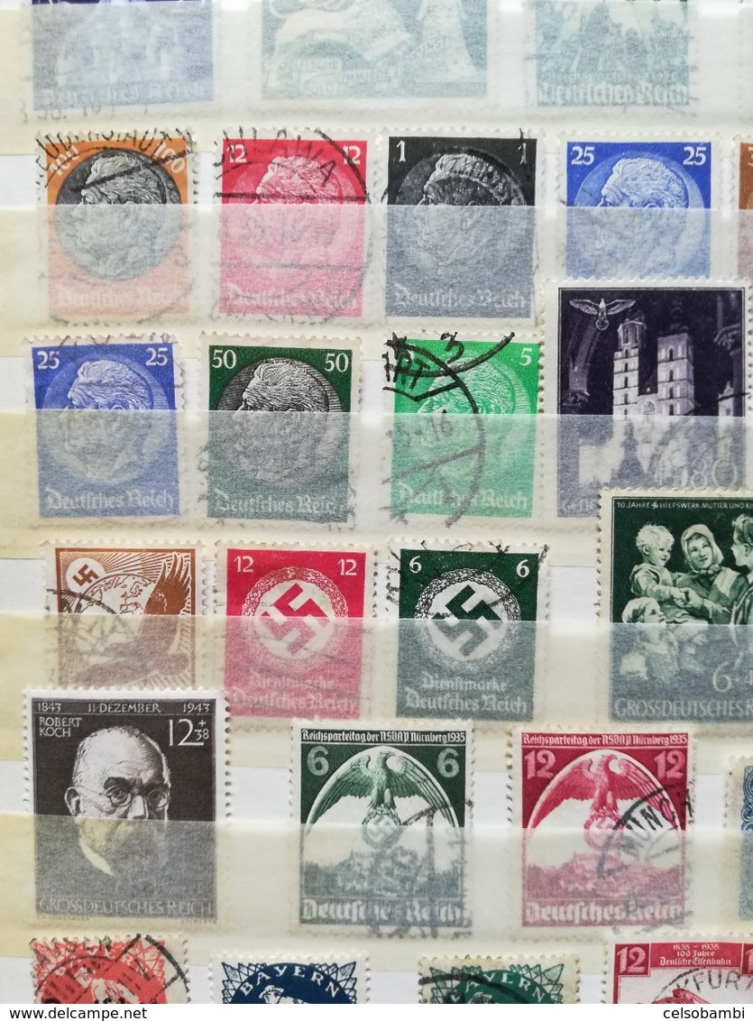 GERMAN EMPIRE: 135 STAMPS WITH BAYERN AND FRENCH OCCUPATION AREAS