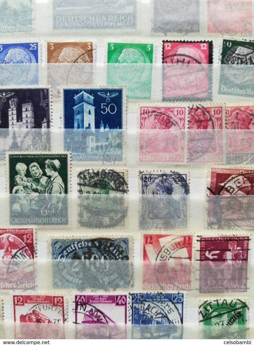 GERMAN EMPIRE: 135 STAMPS WITH BAYERN AND FRENCH OCCUPATION AREAS