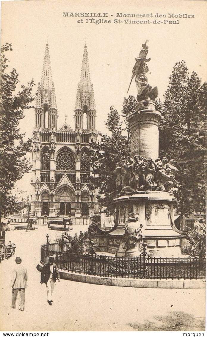 33791. Postal MARSEILLE (Bouches Du Rhone) Monument Des Mobiles, Eglise St. Vincent De Paul - Parks