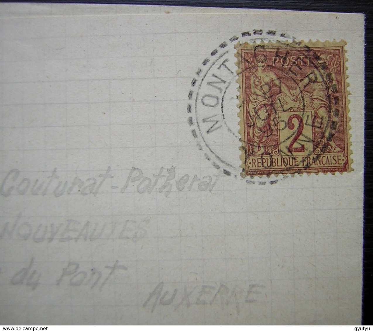 Montacher (Yonne) 1895 Très Beau Cachet Sur 2 Centimes Sage : Bande Journal ? - 1877-1920: Période Semi Moderne