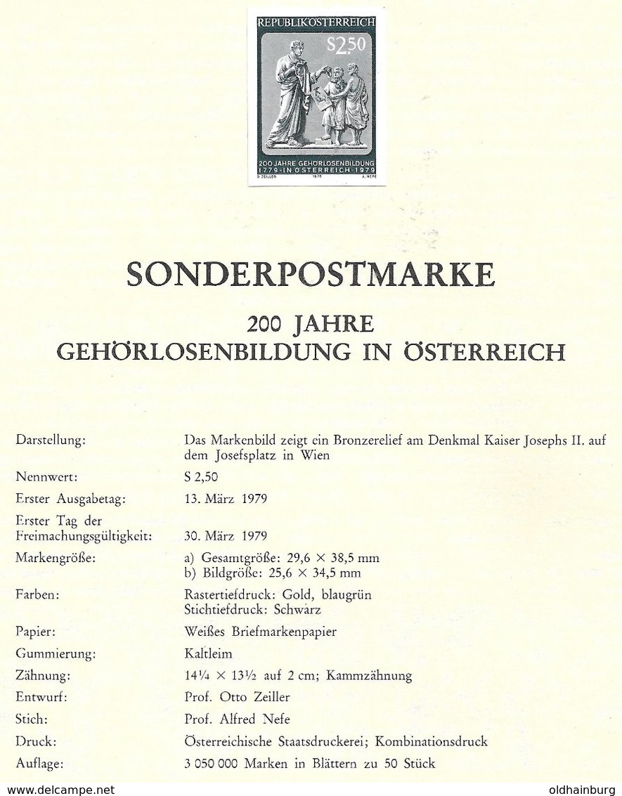 1673z4: Österreich Gehörlosenbildung, Schwarzdruck+ Belege+ Briefmarken **/o Gutes Lot 2 Scans - Behinderungen