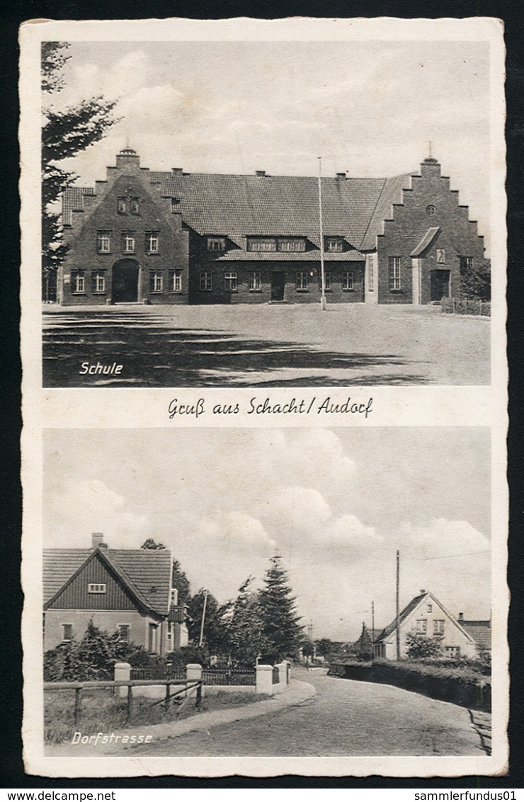 AK/CP Schacht Audorf Osterrönfeld Rendsburg   Schule  Dorfstraße  Ungel./uncirc. Ca 1940  Erhaltung /Cond.  2  Nr. 00856 - Rendsburg