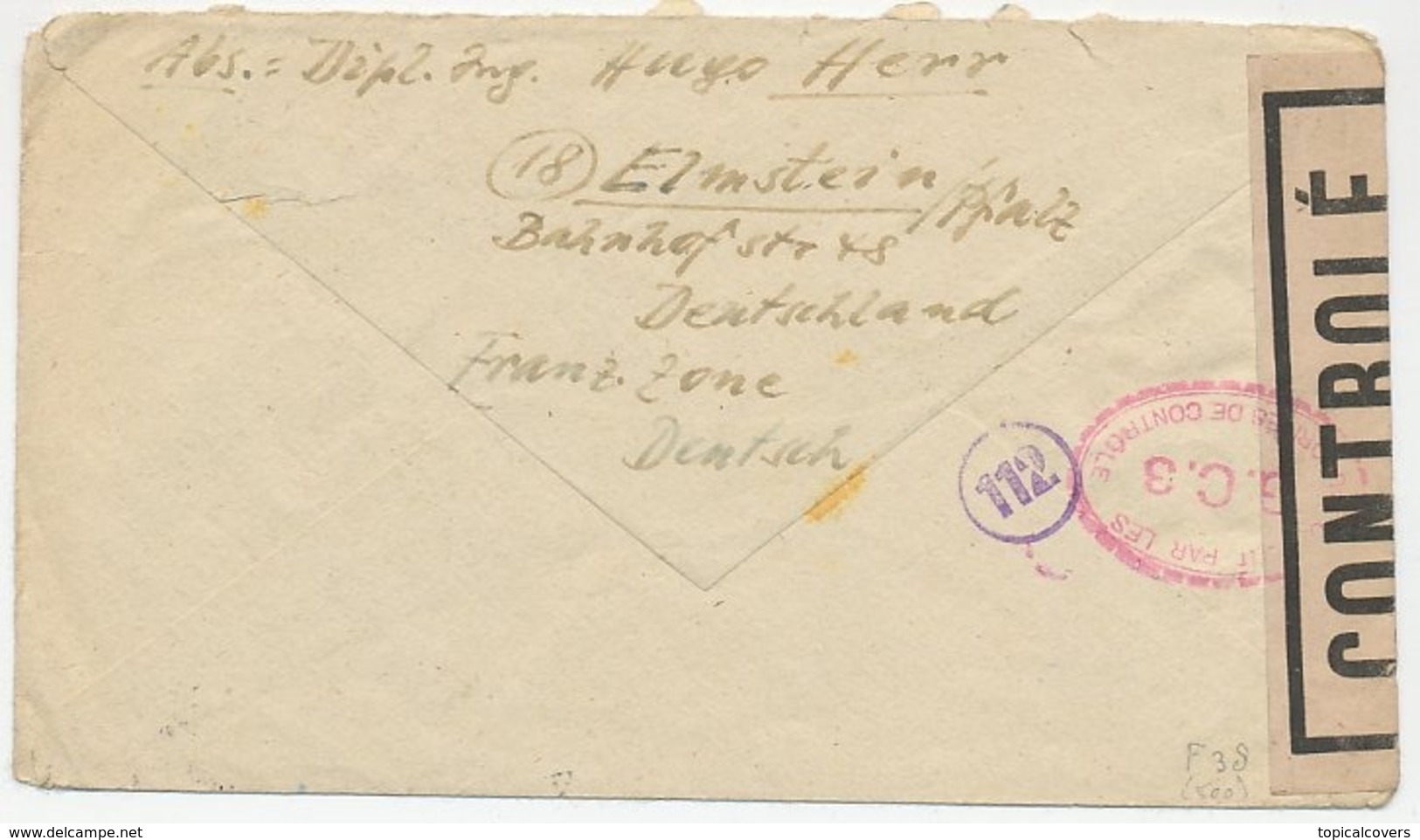 Censored Cover Germany French Zone - Netherlands 194? - Altri & Non Classificati