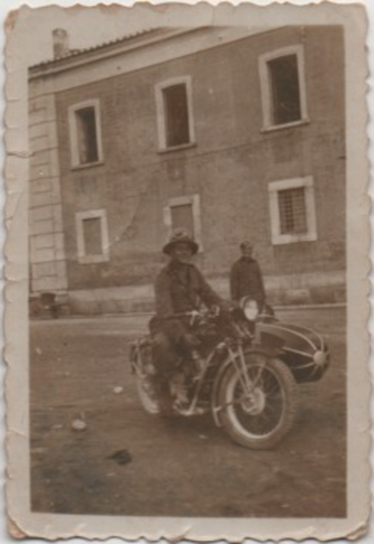 Fotografia Cm. 6 X 8,9 Con Motocicletta D'epoca - Cars