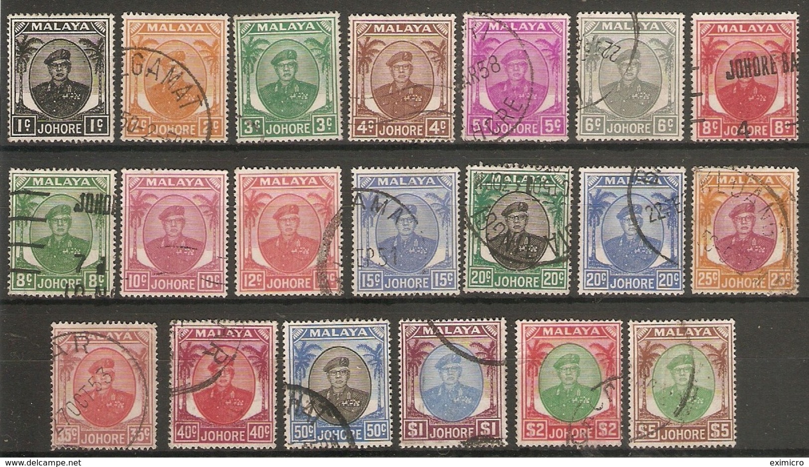 MALAYA - JOHORE 1949 - 1952 SET SG 133/147 FINE USED Cat £60 - Johore