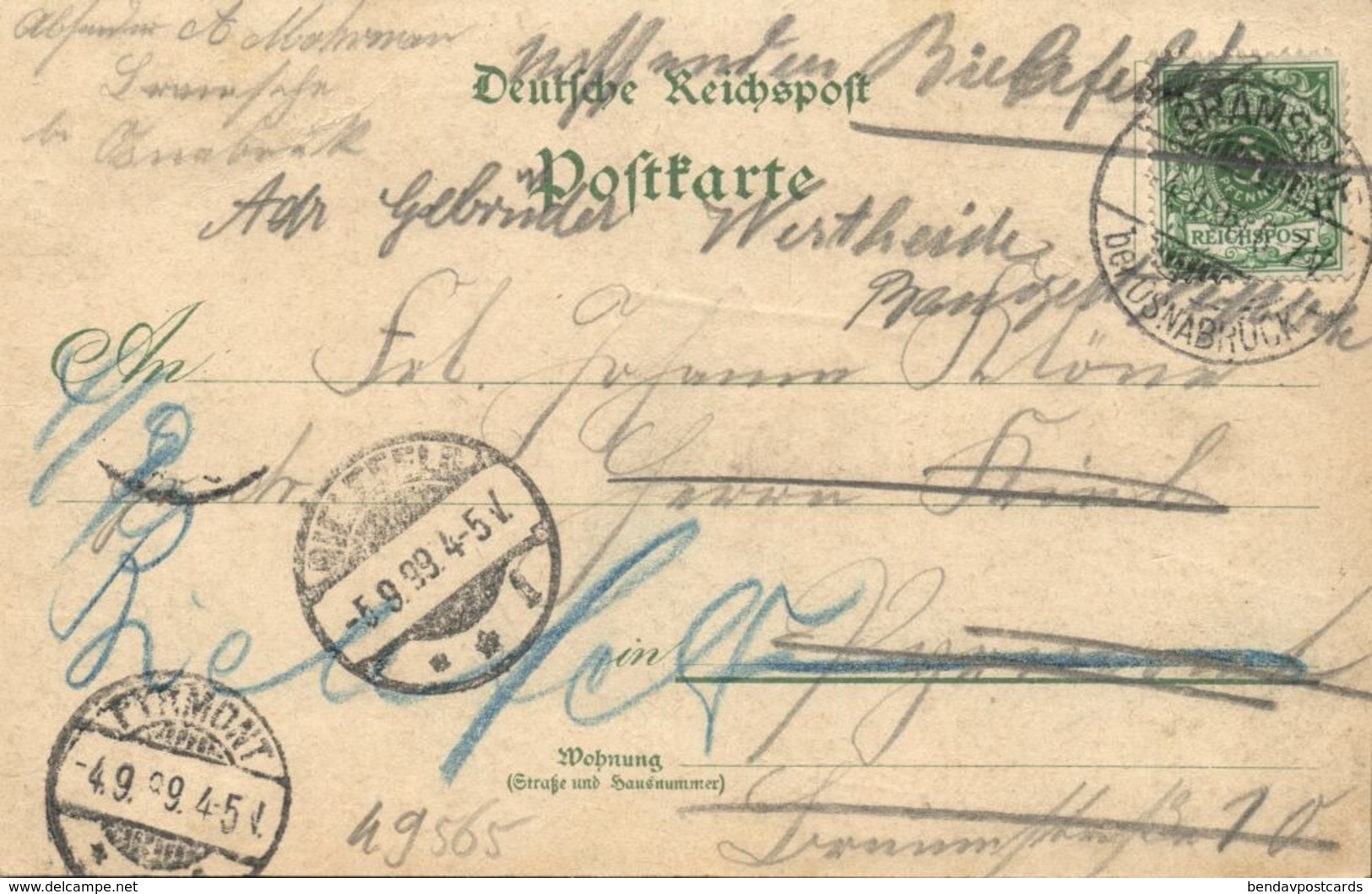 MALGARTEN Bei Bramsche, Mehrbildkarte, Gasthof, Post, Kloster (1899) Litho-AK - Bramsche