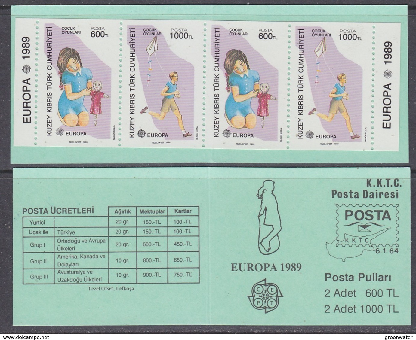 Europa Cept 1989 Northern Cyprus Booklet ** Mnh (44481) - 1989