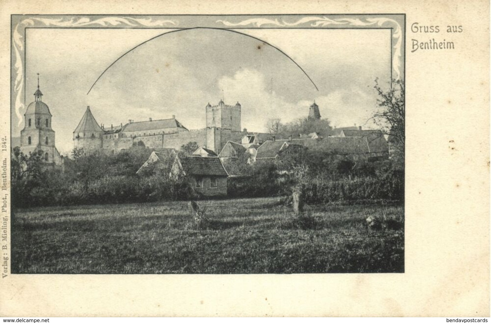 BAD BENTHEIM, Panorama (1899) AK - Bentheim