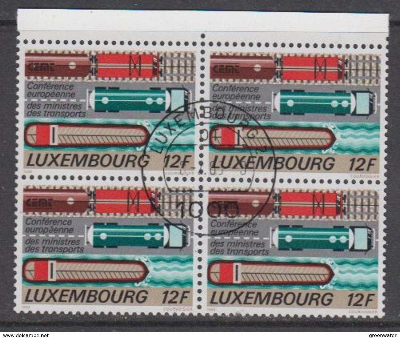 Luxemburg 1988 Conference European Ministers Of Transport 1v Bl Of 4 Used (44484F) - Gebruikt